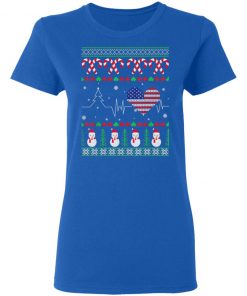 Christmas USA Heartbeat Trump 2020 election flag T-Shirt