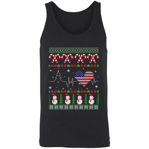 Christmas USA Heartbeat Trump 2020 election flag T-Shirt