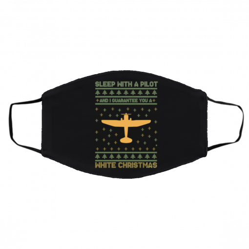 Pilot Airplane White Christmas Ugly Christmas face mask