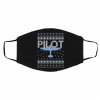 Pilot Airplane Ugly Christmas face mask