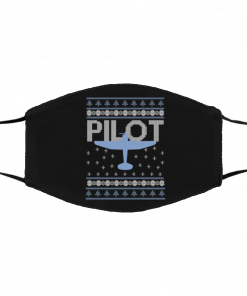 Pilot Airplane Ugly Christmas face mask