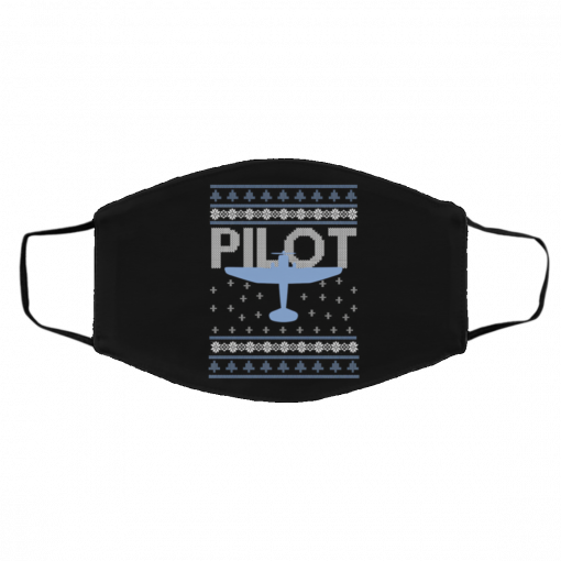 Pilot Airplane Ugly Christmas face mask