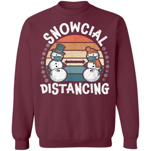 Snowcial Distancing Vintage Christmas 2020 Family Holidays T-Shirt