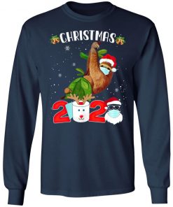 Sloth Wearing Mask Christmas 2020 Pajama Matching Family T-Shirt