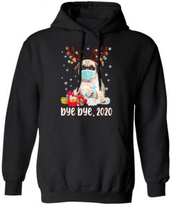 Pug Dog Bye Bye 2020 Christmas Santa Dog Wear Mask Gift T-Shirt