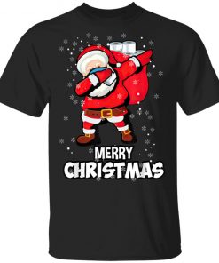 Santa Dabbing Mask Toilet Paper Funny Christmas T-Shirt