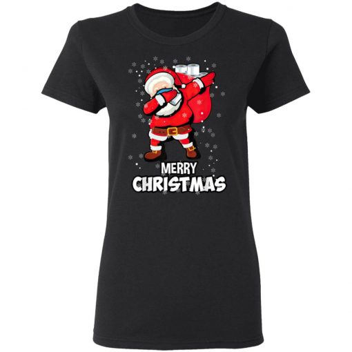 Santa Dabbing Mask Toilet Paper Funny Christmas Gift T-Shirt