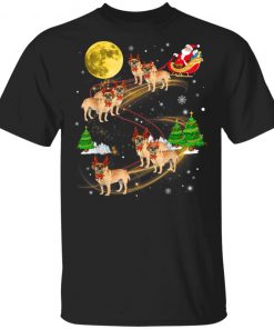 Puggle Reindeer Christmas Dog Riding Santa Xmas T-Shirt