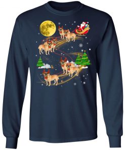 Puggle Reindeer Christmas Dog Riding Santa Xmas Gift T-Shirt