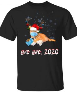 Orange Tabby Cat Bye Bye 2020 Christmas New Year T-Shirt