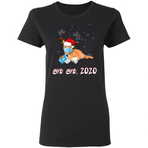 Orange Tabby Cat Bye Bye 2020 Christmas New Year T-Shirt