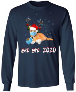 Orange Tabby Cat Bye Bye 2020 Christmas New Year T-Shirt