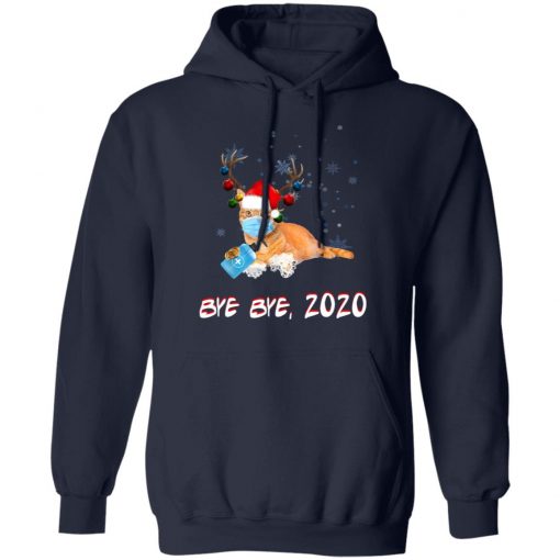 Orange Tabby Cat Bye Bye 2020 Christmas New Year T-Shirt