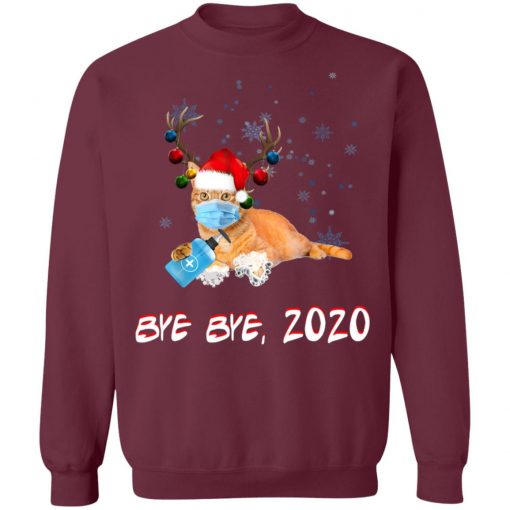 Orange Tabby Cat Bye Bye 2020 Christmas New Year T-Shirt