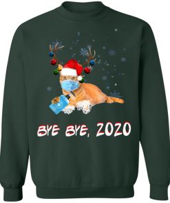 Orange Tabby Cat Bye Bye 2020 Christmas New Year T-Shirt