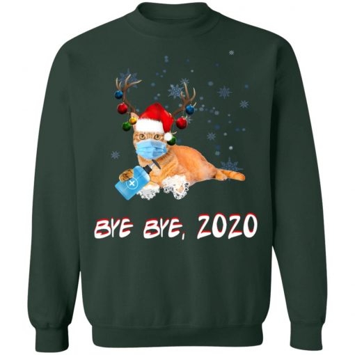 Orange Tabby Cat Bye Bye 2020 Christmas New Year T-Shirt