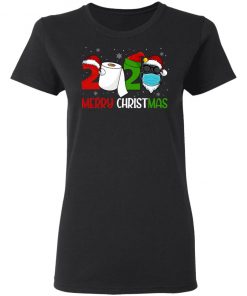 Merry Xmas 2020 Quarantine Christmas Elf Santa Face Mask Long Sleeve T-Shirt