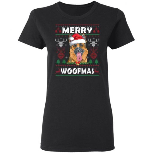 Merry Woofmas German Shepherd Christmas Dog Lover T-Shirt
