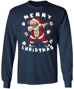 Merry Christmas 2020 Dog Santa Pug Christmas Costume gift Long Sleeve T-Shirt
