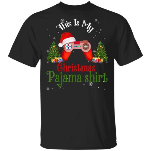 Gamer Funny Video Game Controller Santa Hat Christmas Gaming T-Shirt