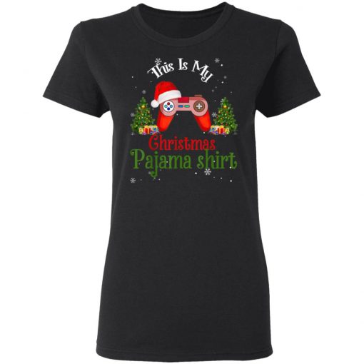 Gamer Funny Video Game Controller Santa Hat Christmas Gaming T-Shirt