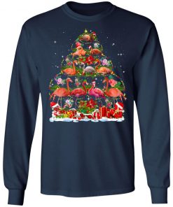 Funny Famingo Christmas Tree Cute Shirt T-Shirt