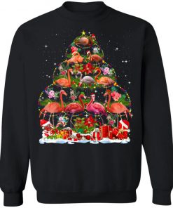 Funny Famingo Christmas Tree Cute Shirt T-Shirt