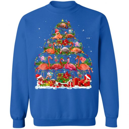 Funny Famingo Christmas Tree Cute Shirt T-Shirt