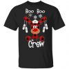 Funny Cute Reindeer Buffalo Plaid Boo Boo Crew Nurse T-Shirt