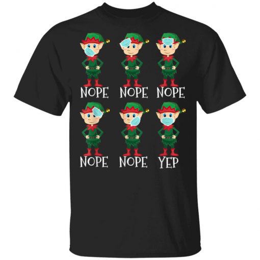 Funny Christmas Elf Proper Wearing of Mask - Mask Awareness T-Shirt