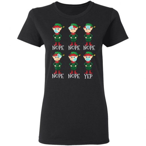 Funny Christmas Elf Proper Wearing of Mask - Mask Awareness T-Shirt