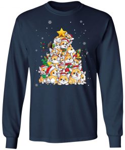 Funny Corgi Christmas Tree Lights Dog Lover T-Shirt