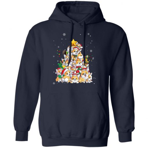 Funny Corgi Christmas Tree Lights Dog Lover T-Shirt