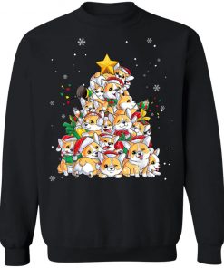 Funny Corgi Christmas Tree Lights Gift Dog Lover T-Shirt