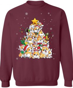 Funny Corgi Christmas Tree Lights Dog Lover T-Shirt