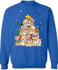 Funny Corgi Christmas Tree Lights Dog Lover T-Shirt