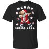 Funny Christmas 2020 Santa Pug Dabbing Wearing Mask Costume T-Shirt