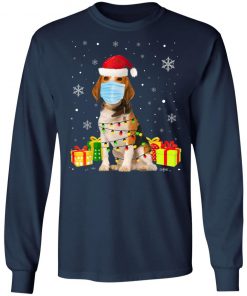 Funny Beagle Wear Mask Christmas Funny Christmas Light T-Shirt