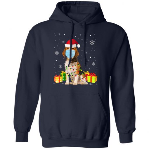 Funny Beagle Wear Mask Christmas Funny Christmas Light T-Shirt