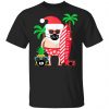 Funny 2020 Christmas Surfing Gift for Surfer Santa with Mask T-Shirt