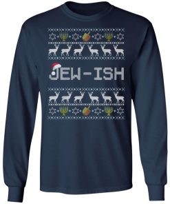 Fun Ugly Hanukkah Sweater jew-ish santa hat Merry Christmas T-Shirt