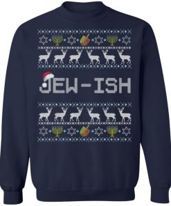 Fun Ugly Hanukkah Sweater jew-ish santa hat Merry Christmas T-Shirt