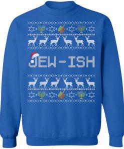 Fun Ugly Hanukkah Sweater jew-ish santa hat Merry Christmas T-Shirt