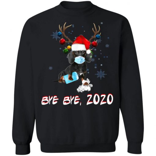 Dachshund Dog Bye Bye 2020 Christmas New Year T-Shirt