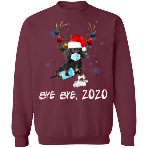 Dachshund Dog Bye Bye 2020 Christmas New Year T-Shirt