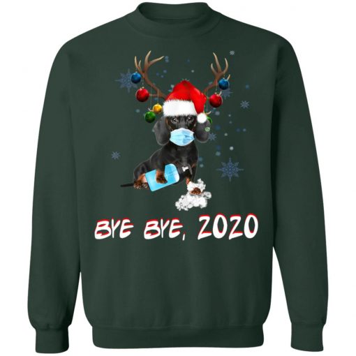 Dachshund Dog Bye Bye 2020 Christmas New Year T-Shirt