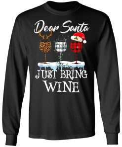 Dear Santa Just Bring Wine Christmas Pajama Costume T-Shirt