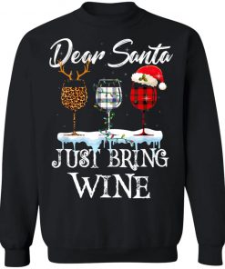 Dear Santa Just Bring Wine Christmas Pajama Costume T-Shirt