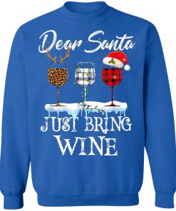 Dear Santa Just Bring Wine Christmas Pajama Costume T-Shirt