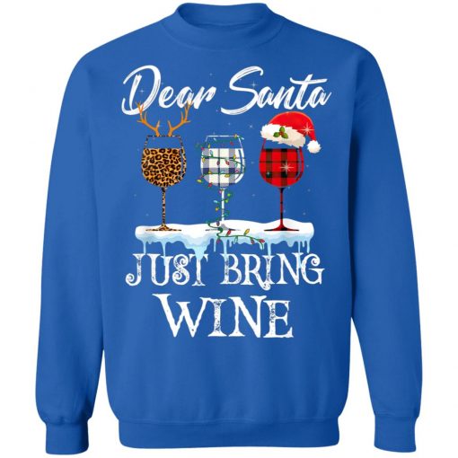 Dear Santa Just Bring Wine Christmas Pajama Costume T-Shirt